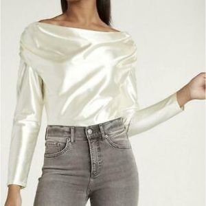 EXPRESS Satin Drapped Top